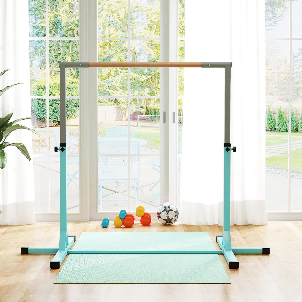 Height Adjustable Kids Gymnastics Bar for Home – Light Blue